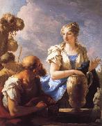 PELLEGRINI, Giovanni Antonio Rebecca at the Well oil painting